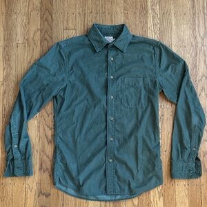 Faherty Forest Green Casual Corduroy Button-Down Shirt (xs)